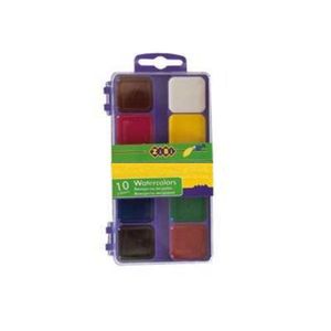 Краски акварельные Zibi 10 цветов пластиковая коробка без кисти фиолетовый ZB.6520-07 - Фото 2
