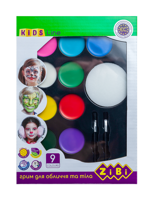 Краски для грима лица и тела КРЕАТИВ 9 цветов ZiBi ZB.6570