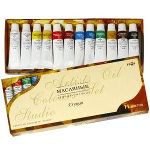 Краски масляные Гамма Студия 12 цветов 9 мл в картонной упаковкеовке 203007