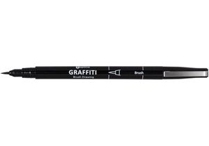 Лайнер 0.5 мм GRAFFITI Brush Optima O16414 чорний - Фото 1