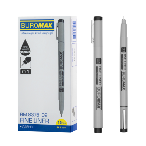 Лайнер Buromax 0.1мм черный BM.8375-02