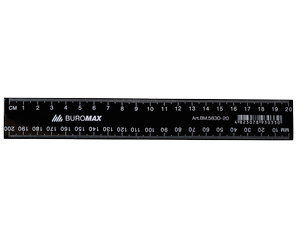 Линейка пластиковая JOBMAX 20см Buromax BM.5830-20 черная