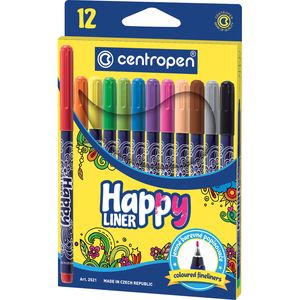 Линер набор 12 цветов HAPPY 0.3 мм Centropen 2521