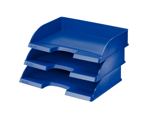 Лоток горизонтальный Leitz Plus c боковой загрузкой документов синий 52180035
