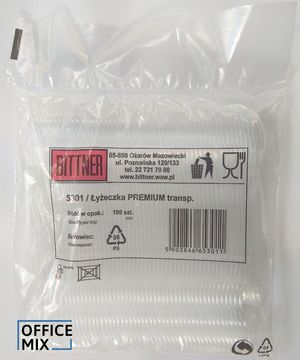Ложечка BITTNER premium 13.5 см 100 шт. стекловидный пластик 0112710 - Фото 1