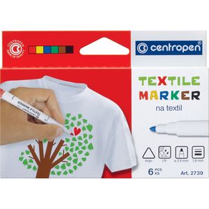 Маркер Textile маркировка ткани 2 мм набор 6 цвет Centropen 2739.6