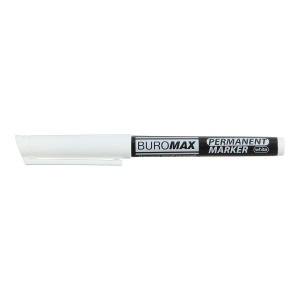 Маркер перманентный водостойкий Buromax BM.8708-12 белый 1-2 мм - Фото 2