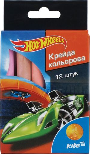 Крейда кольоровий 12 шт. Kite HW15-075K Hot Wheels