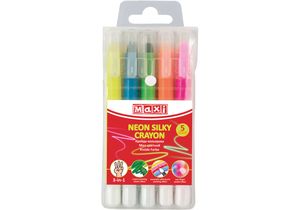 Мел цветной для творчества Neon Silky Crayon 5 цветов Maxi MX60712