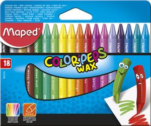 Олівці воскові COLOR PEPS Wax Crayons 18 кольорів Maped MP.861011 - Фото 2