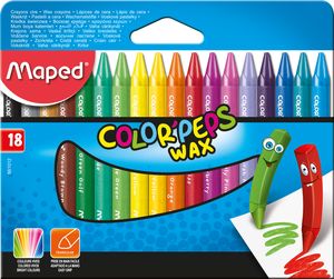 Олівці воскові COLOR PEPS Wax Crayons 18 кольорів Maped MP.861011