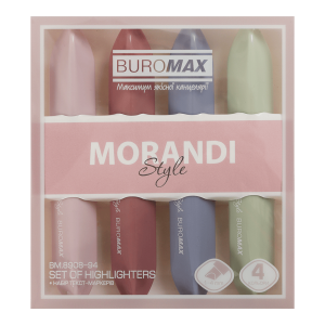 Набір із 4-х маркерів Buromax MORANDI STYLE 1-4 мм BM.8908-94