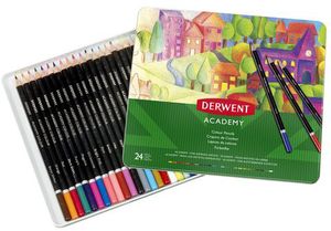 Набір кольорових олівців Derwent Academy, металева коробка 24 штук, 2301938