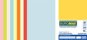 Набір кольорового паперу SUPER MIX, А4, 80г/м2 (10х25/250 аркушів) BUROMAX BM.27216250-99