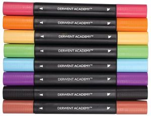 Набор маркеров с двумя наконечниками Derwent Academy Twin-Tip Markers - Chisel, 8 шт 98208 - Фото 1
