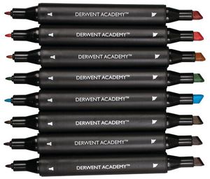 Набір маркерів з двома накінечниками Derwent Academy Twin-Tip Markers - Chisel, 8 шт 98208 - Фото 2