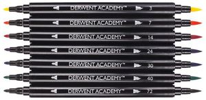 Набір маркерів з двома накінечнками Derwent Academy Twin-Tip Markers - Brush, 8 шт 98206 - Фото 1