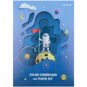 Набор А4 Kite цветной картон 7л и цветная бумага 7л K21-1256 - Фото 2