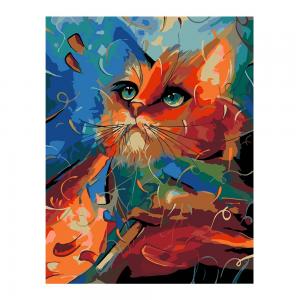 Набір, техніка акриловий живопис за номерами Вright cat, 35х45 см, ROSA N00013219