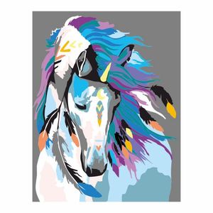 Набор, техника акриловая живопись по номерам Indian horse ROSA N0001361
