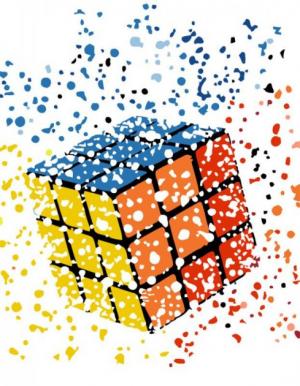Набор, техника акриловая живопись по номерам Кубик Рубика, 35х45 см, ROSA N00013186