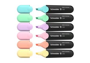 Набір текстових маркерів SCHNEIDER JOB 150, 6 пастельних кольорів в блістері S115097