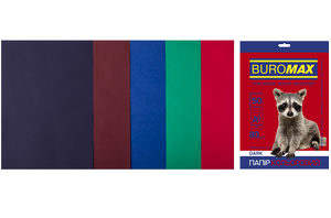 Набор цветной бумаги А4, 80г/м2, DARK, 5 цветов, 50 листов, BUROMAX BM.2721450-99