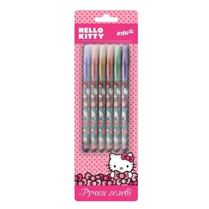 Набір гелевих ручок з глітером 6 шт Hello Kitty HK17-037 - Фото 1