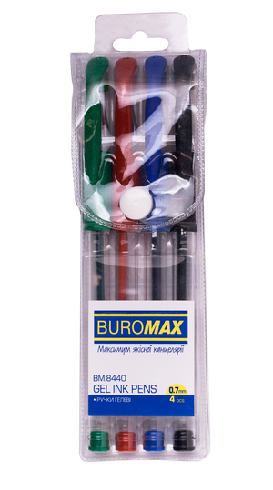 Набір з 4-х гелевих ручок Buromax BM.8440