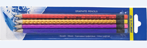 Набір олівців графітових HB ГОЛОГРАМА з ластиком Buromax BM.8522