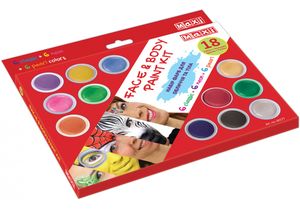 Набір фарб для обличчя і тіла, 18 кольорів з 2 пензликами і спончем MX60177