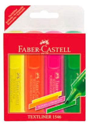 Маркер Faber-Castell, набір 4 штуки, TEXTLINER 154604