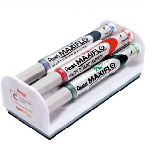 Набор маркеров Pentel для доски 6.0 мм (4 шт щетка) Maxiflo MWL5M-4N