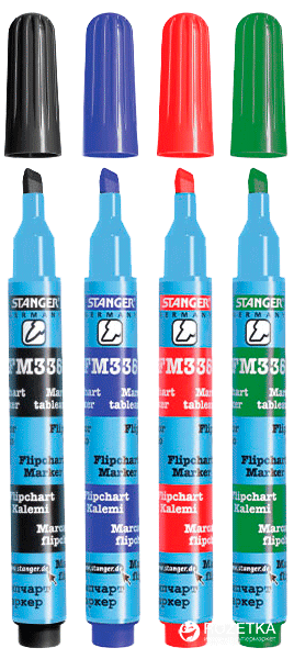 Набір маркерів для фліпчарта (4шт) FM336 1-4 мм STANGER 713009