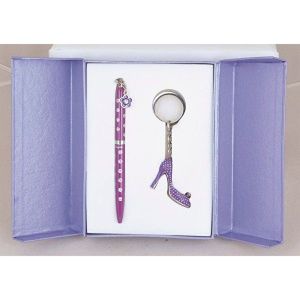Подарунковий набір ручка кулькова і брелок Langres Heel Фіолетовий LS.122012-07