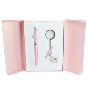 Набор подарочный ручка шариковая и брелок Langres Heel Розовый LS.122012-10