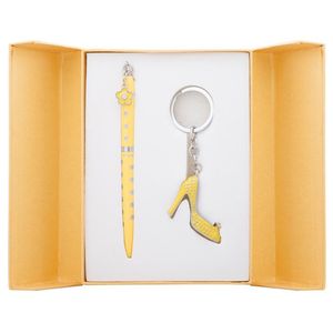 Набор подарочный ручка шариковая и брелок Langres Heel Желтый LS.122012-08