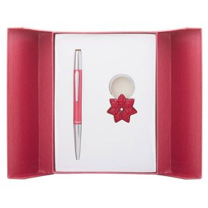 Подарунковий набір ручка кулькова і брелок Langres Star Червоний LS.122014-05