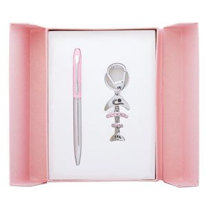Набор подарочный ручка шариковая и брелок Langres Fish Розовый LS.122011-10