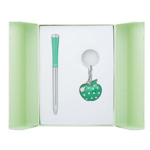 Набір подарунковий LANGRES Apple Зелений ручка кулькова і брелок LS.122024