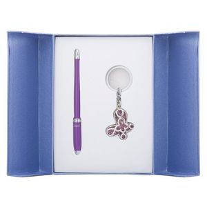 Набір подарунковий LANGRES Night Moth Фіолетовий ручка кулькова і брелок LS.122018-07