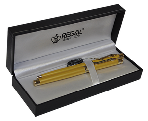 Набір ручок перо+кулькова в оксамитовому футлярі L золото Regal R68001.L.BF