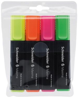Набор текстовых маркеров Schneider MAXIMA 4 цвета в блистере S117900