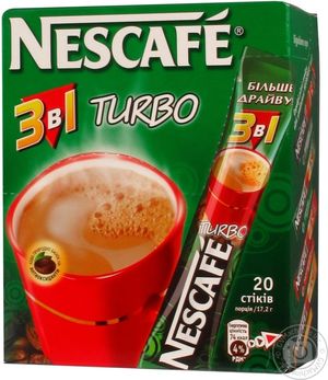Напій кавовий Nescafe Turbo мікс 3в1 розчинний 13г 10734644