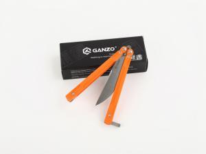 Нож-бабочка (балисонг) складной оранжевый Ganzo G766-OR - Фото 3