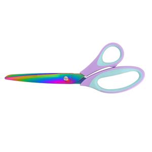 Ножницы Buromax 215 мм PASTEL асимметр ручки с голубыми резиновыми вставками BM.4542-26