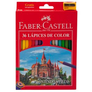 Олівці кольорові Faber-Castell 36 кольори Замок і лицарі точилка, картона коробка 120136