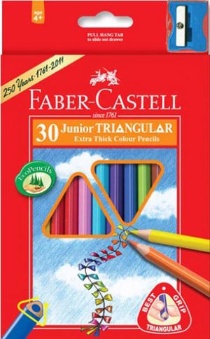 Карандаши цветные Faber-Castell 30 цветов Jambo трехгранные, точилка 116530
