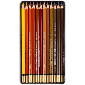 Карандаши цветные акварельные Mondeluz Brown Line 12 шт. металлическая упаковка KOH-I-NOOR 3722012011
