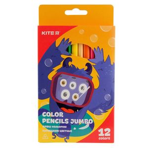 Карандаши цветные Jumbo 12 цветов, трехгранная форма, 5 мм Jolliers KITE K19-048-5
